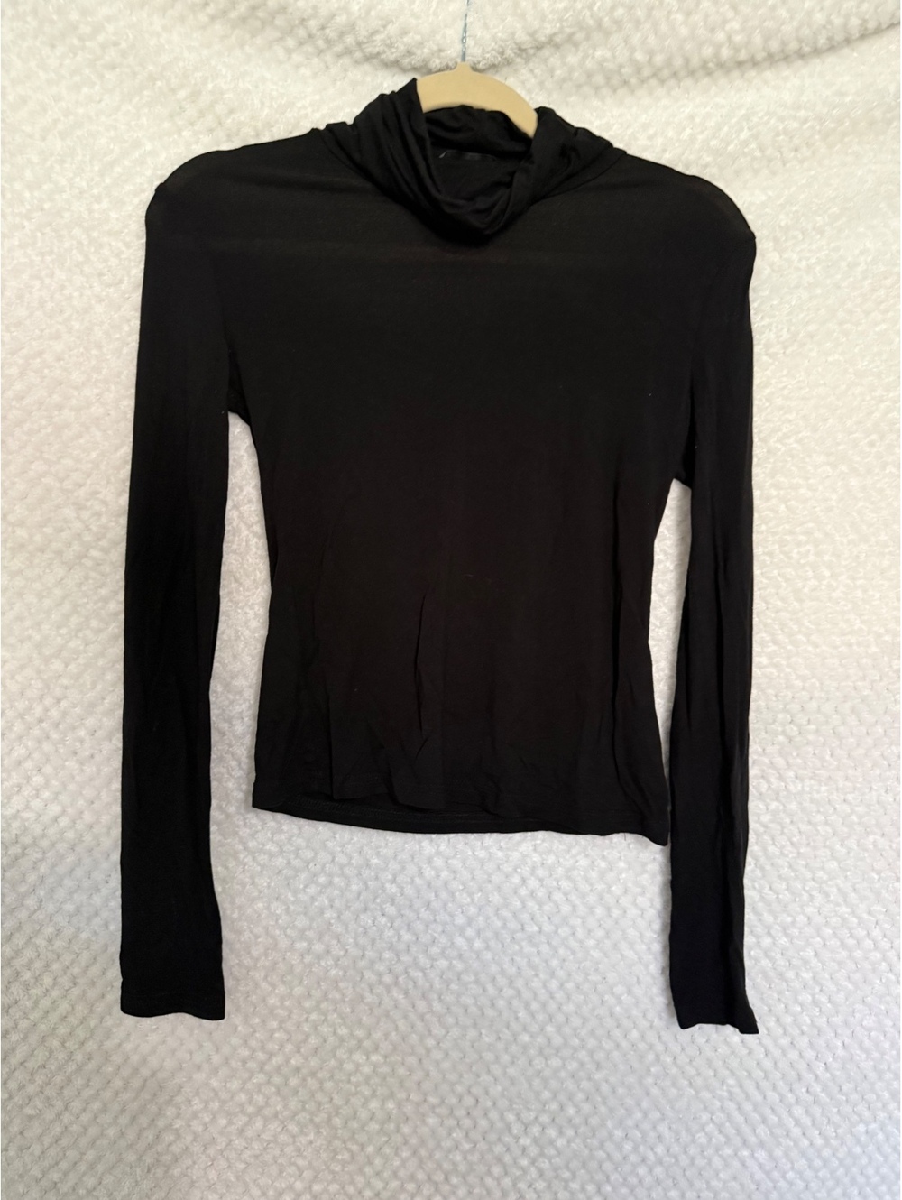 Black Long Sleeve Turtleneck Top